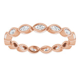 14K Rose 1/2 CTW Natural Diamond Eternity Band Size 7